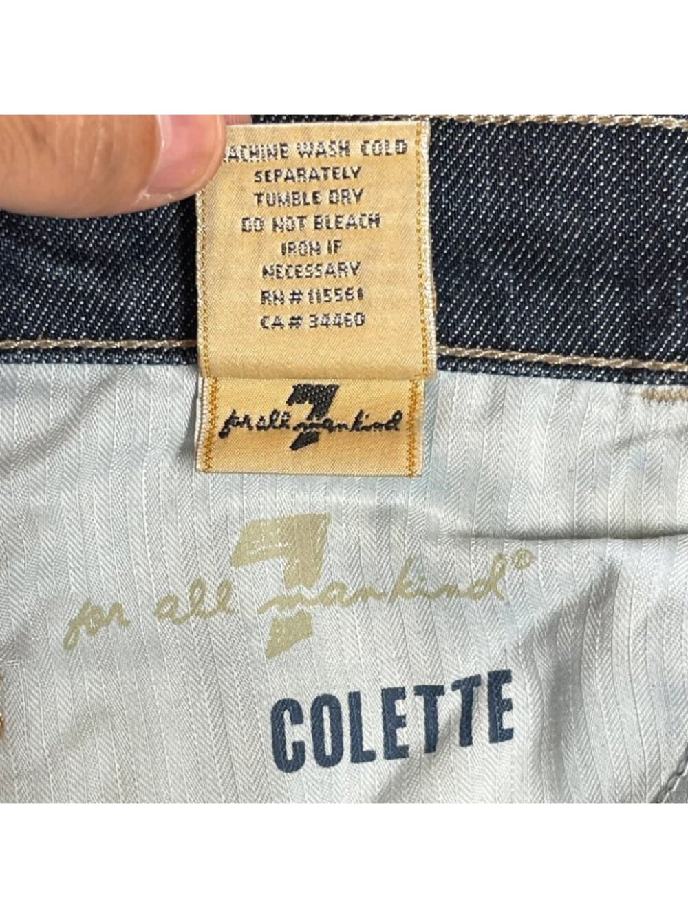 7 For All Mankind Colette Straight Leg Jeans Dark Wash Size 30 - Picture 8 of 8